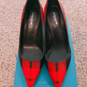 Coach black and red heels